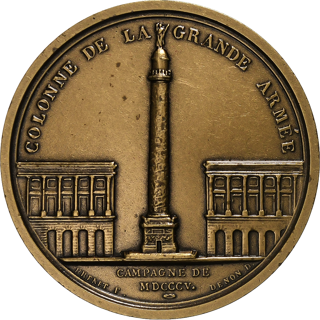 France, Medal, Napoléon Bonaparte, Colonne de la Grande Armée, Bronze, 