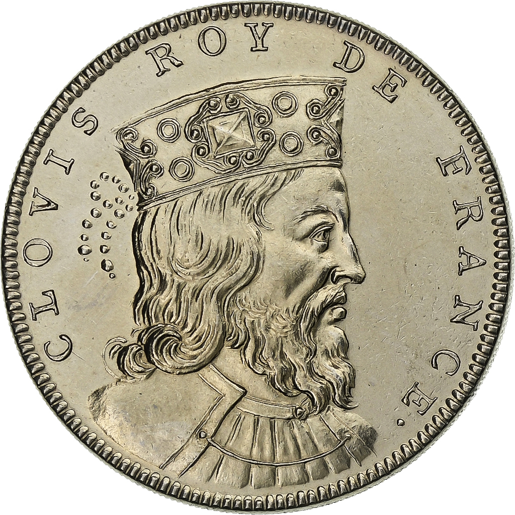 France, Medal, Les Rois de France, Clovis, Copper-nickel, 