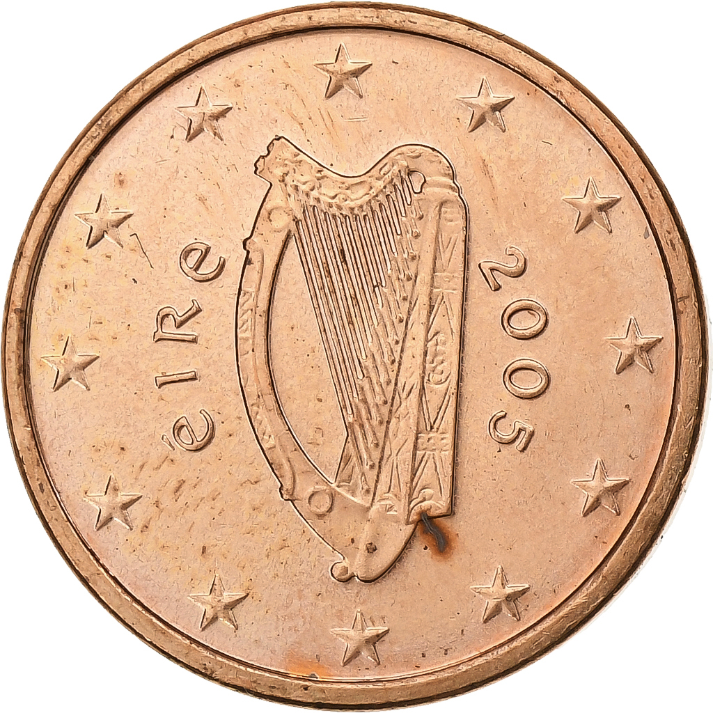 Ireland - Eire, Euro Cent, 2005, Dublin, Copper Plated Steel, UNZ
