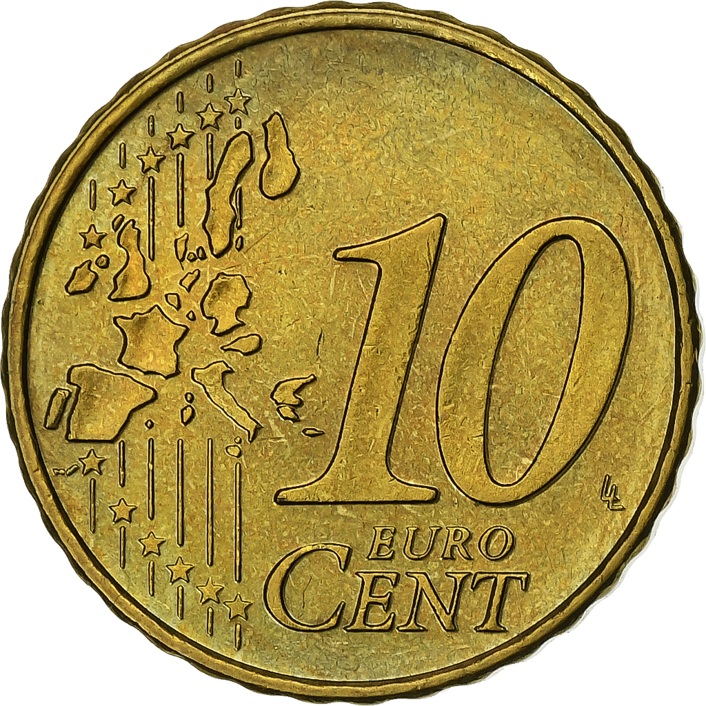 Niederlande, 10 Euro Cent, 2000, Utrecht, Copper Plated Steel, UNZ