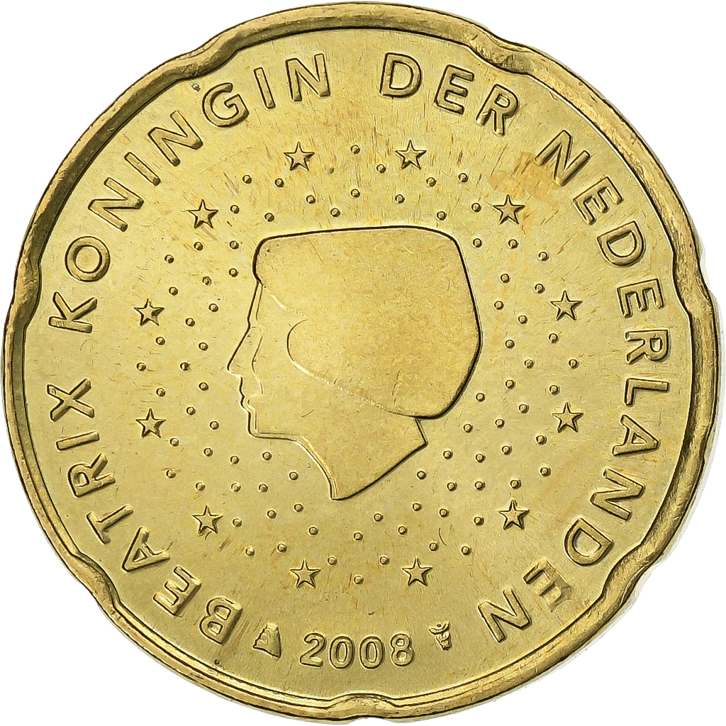 Niederlande, 20 Euro Cent, 2008, Utrecht, Nordic gold, UNZ