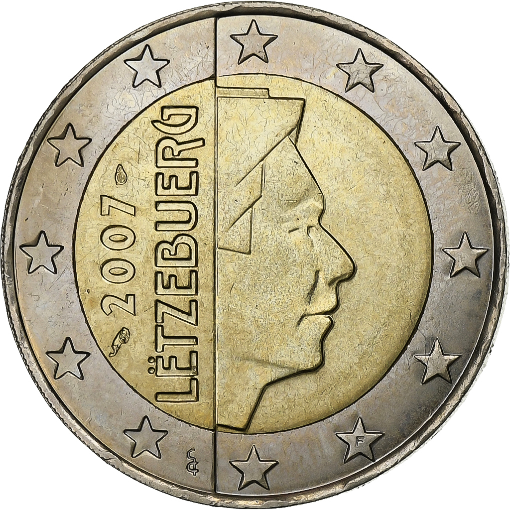 Luxemburg, 2 Euro, 2007, Paris, Bi-Metallic, UNZ