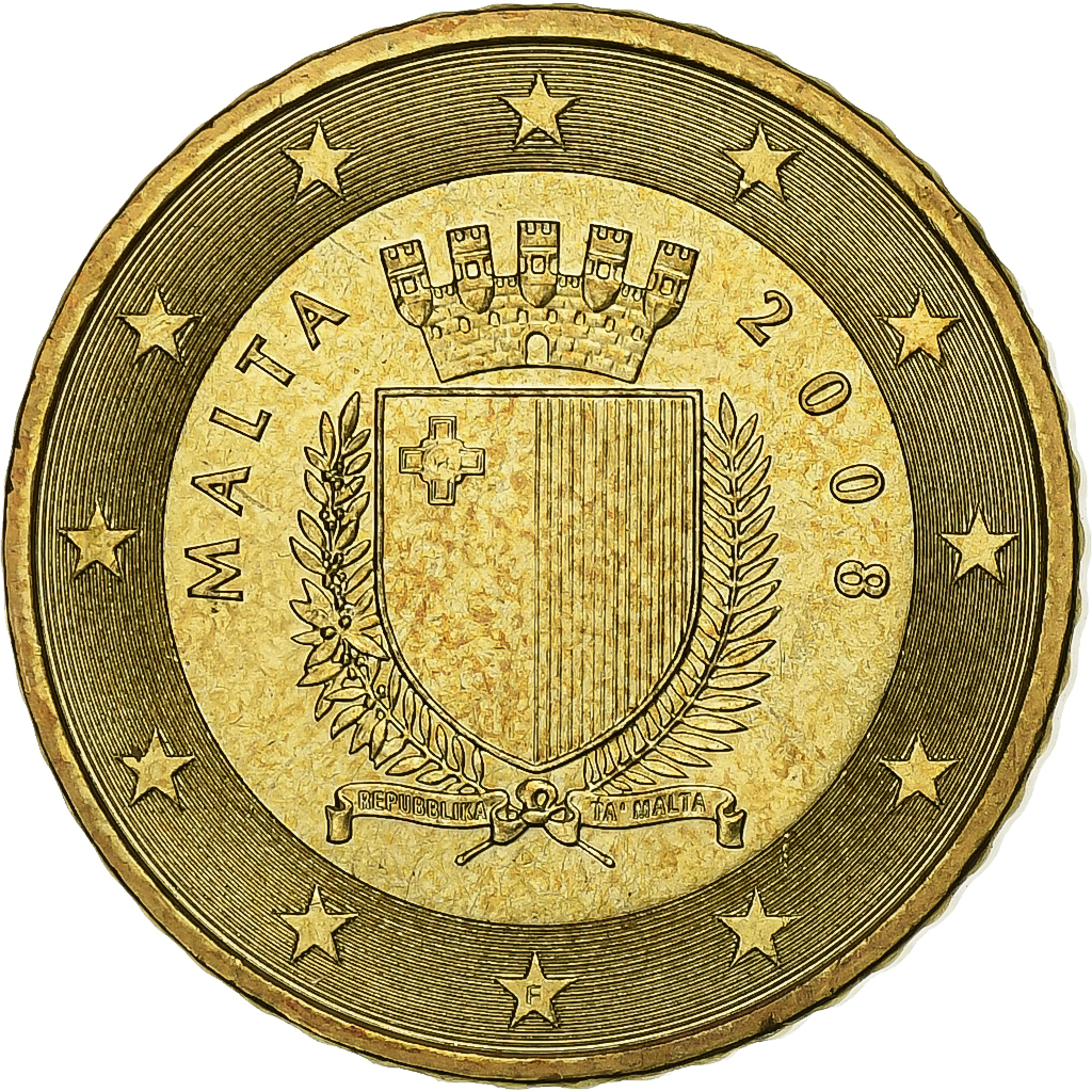 Malta, 50 Euro Cent, 2008, Paris, Nordic gold, 