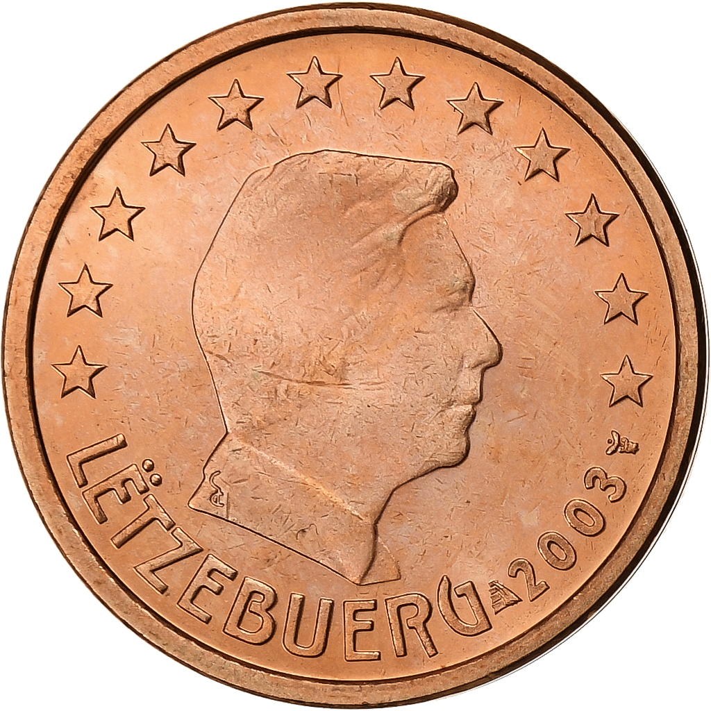Luxembourg, 2 Euro Cent, 2003, Utrecht, Copper Plated Steel, 