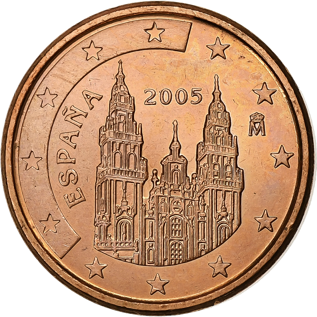 Spanien, Euro Cent, 2005, Madrid, Copper Plated Steel, UNZ