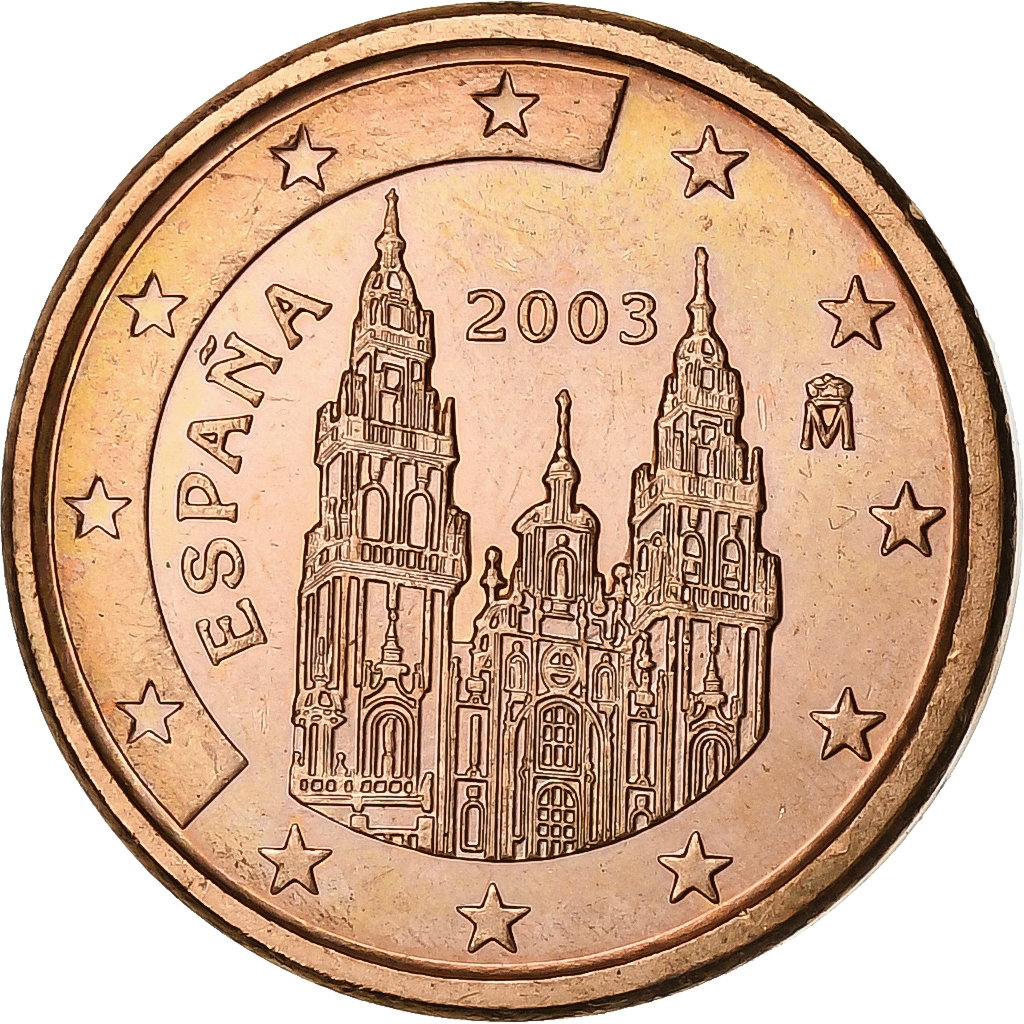 Spanien, Euro Cent, 2003, Madrid, Copper Plated Steel, UNZ
