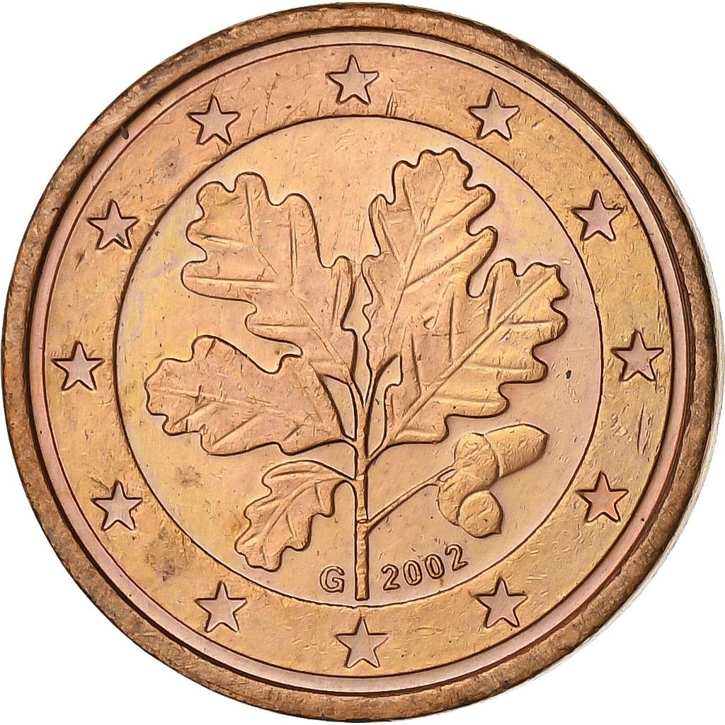 Germany, Euro Cent, 2002, Karlsruhe, Copper Plated Steel, 