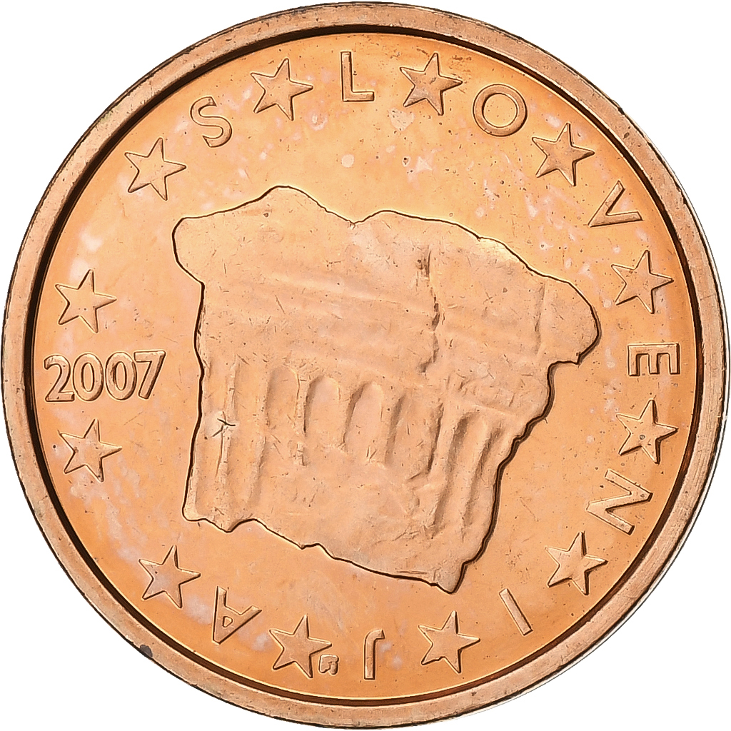 Slowenien, 2 Euro Cent, 2007, Vantaa, Copper Plated Steel, VZ+