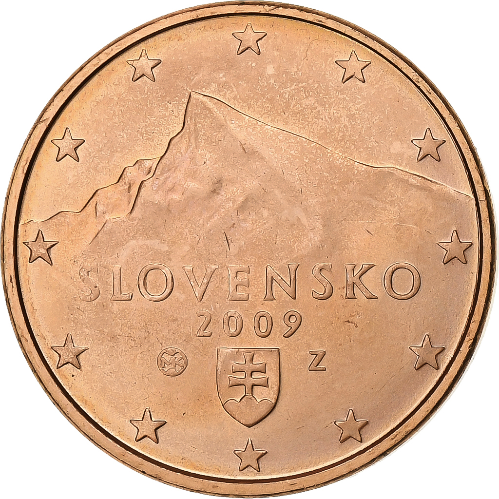 Slovakia, 5 Euro Cent, 2009, Kremnica, Copper Plated Steel, 