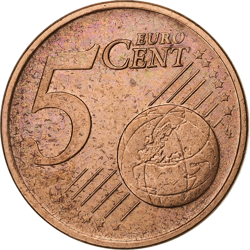 Griechenland, 5 Euro Cent, 2002, Athens, Copper Plated Steel, SS+