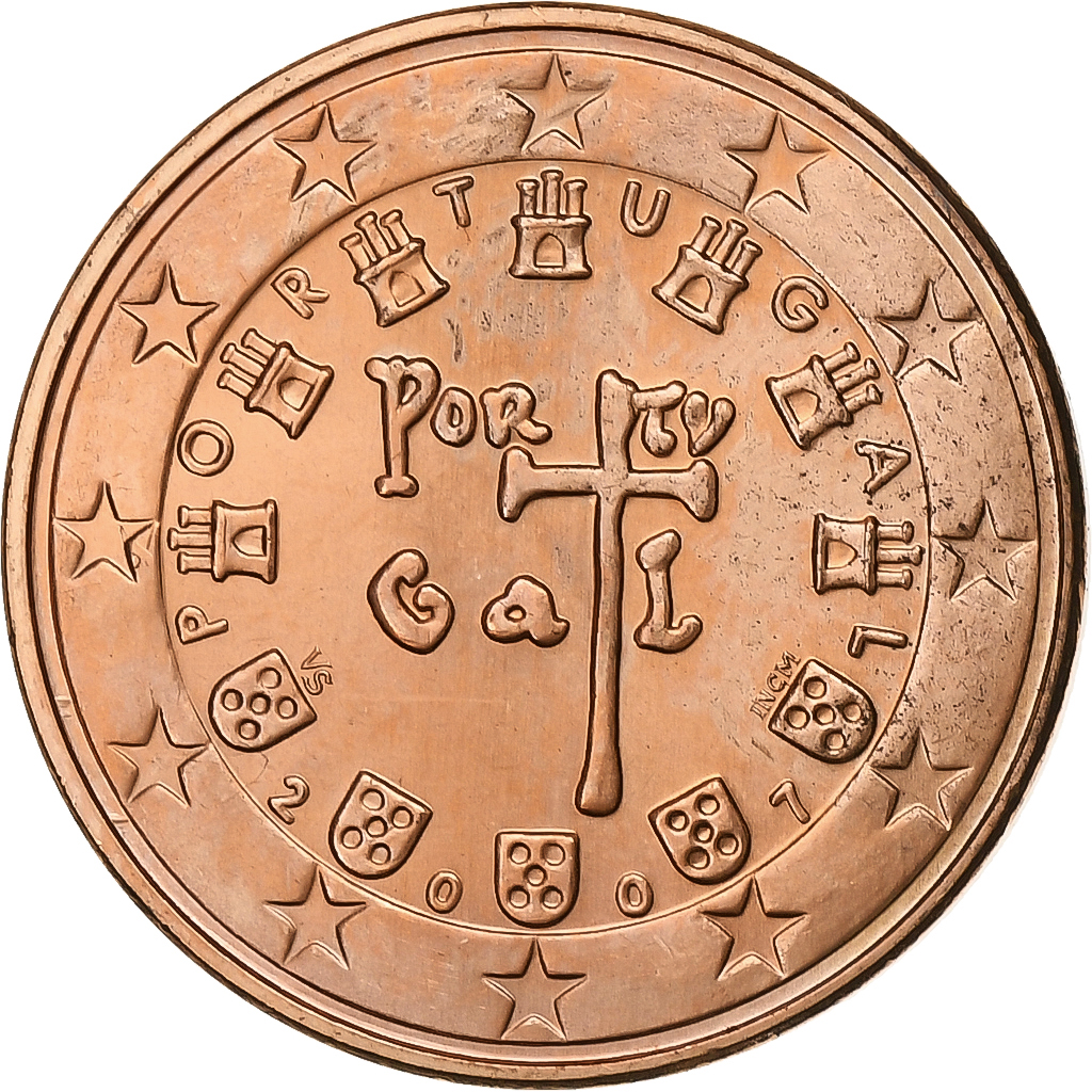 Portugal, 5 Euro Cent, 2007, Lisbon, Copper Plated Steel, VZ+