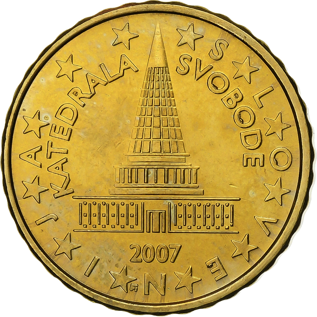 Slovenia, 10 Euro Cent, 2007, Vantaa, Nordic gold, 