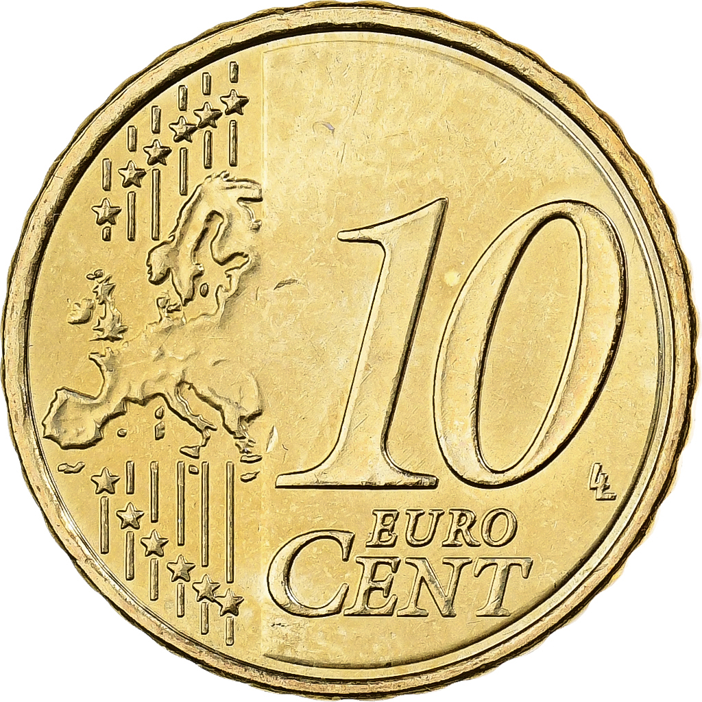 Griechenland, 10 Euro Cent, 2008, Athens, Nordic gold, VZ+