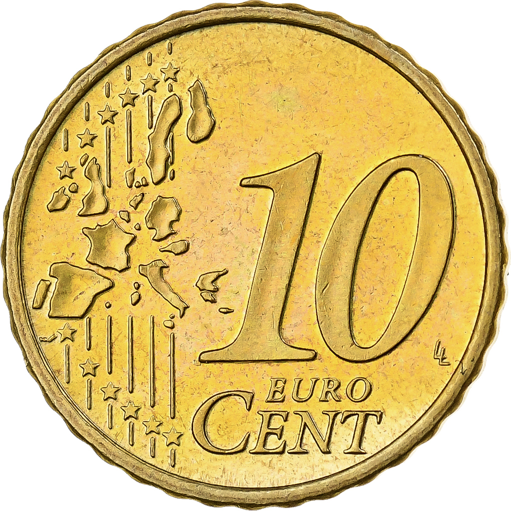 Österreich, 10 Euro Cent, 2002, Vienna, Nordic gold, VZ+