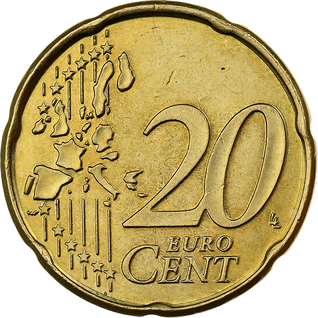 Belgien, 20 Euro Cent, 2004, Brussels, Nordic gold, VZ+