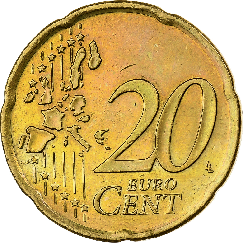 Ireland, 20 Euro Cent, 2002, Dublin, Nordic gold, VZ+