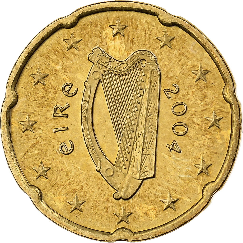 Ireland, 20 Euro Cent, 2004, Dublin, Nordic gold, 