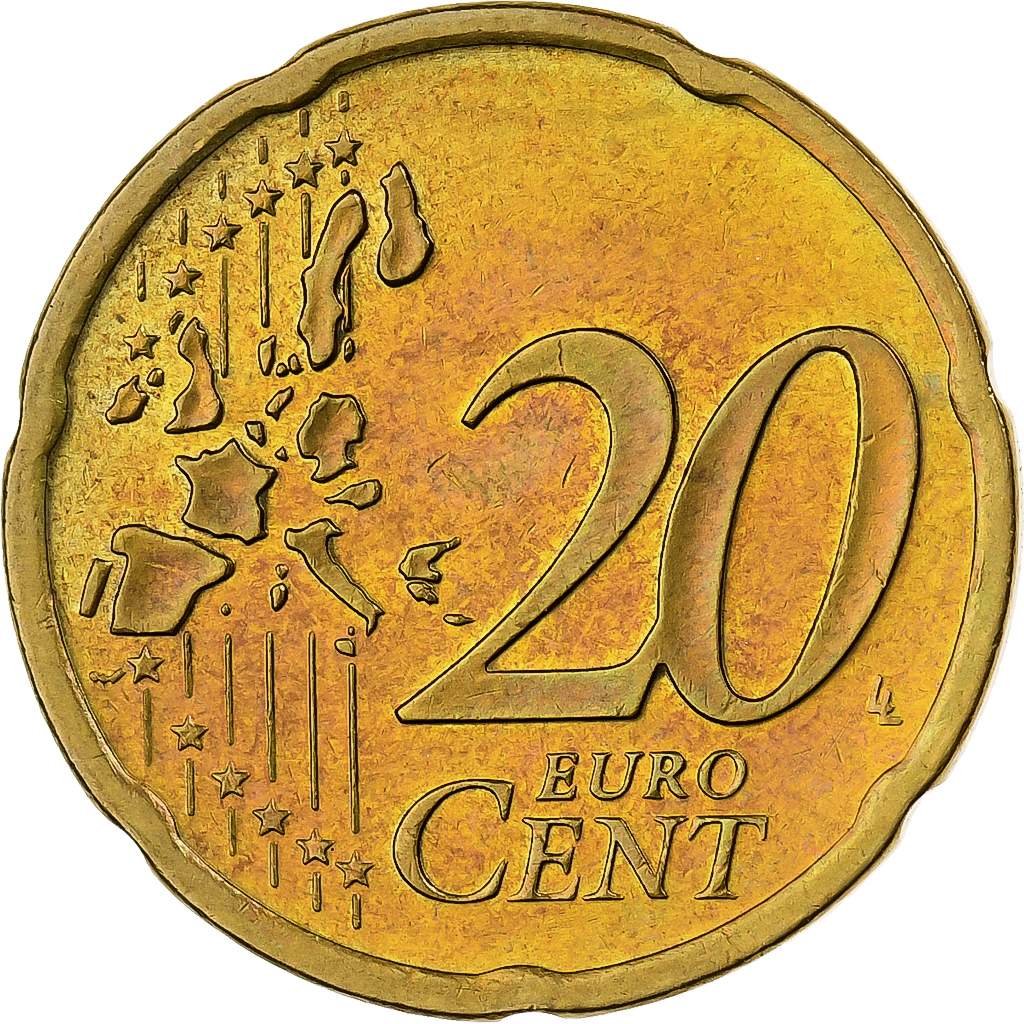 Deutschland, 20 Euro Cent, 2002, Berlin, Nordic gold, VZ+