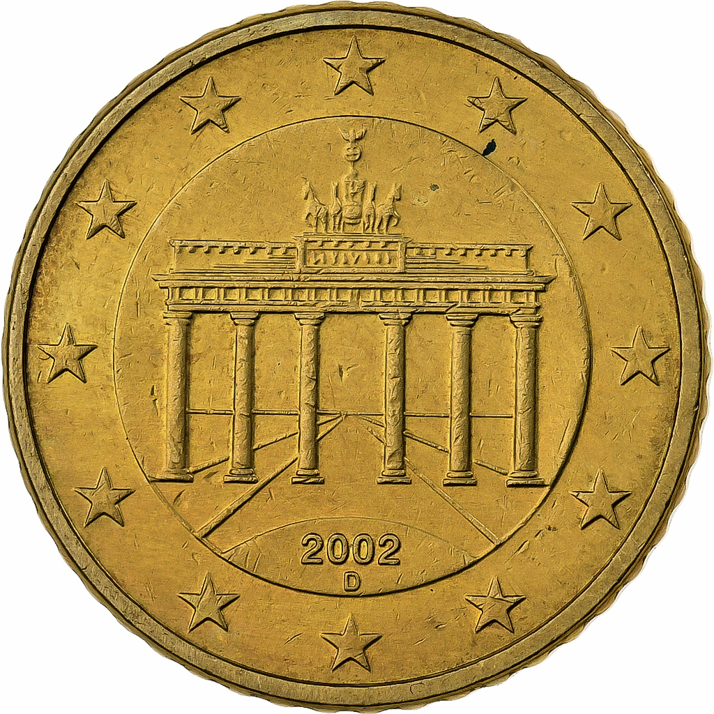Deutschland, 50 Euro Cent, 2002, Munich, Nordic gold, VZ+