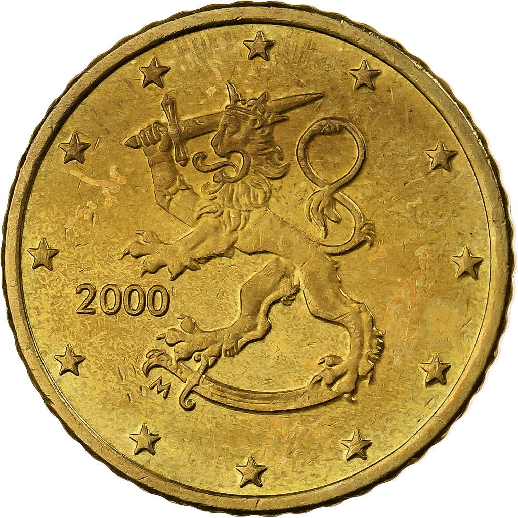 Finland, 50 Euro Cent, 2000, Vantaa, Nordic gold, MS