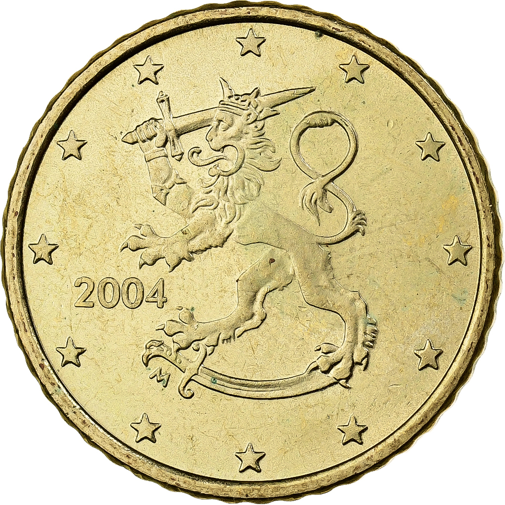 Finland, 50 Euro Cent, 2004, Vantaa, Nordic gold, 