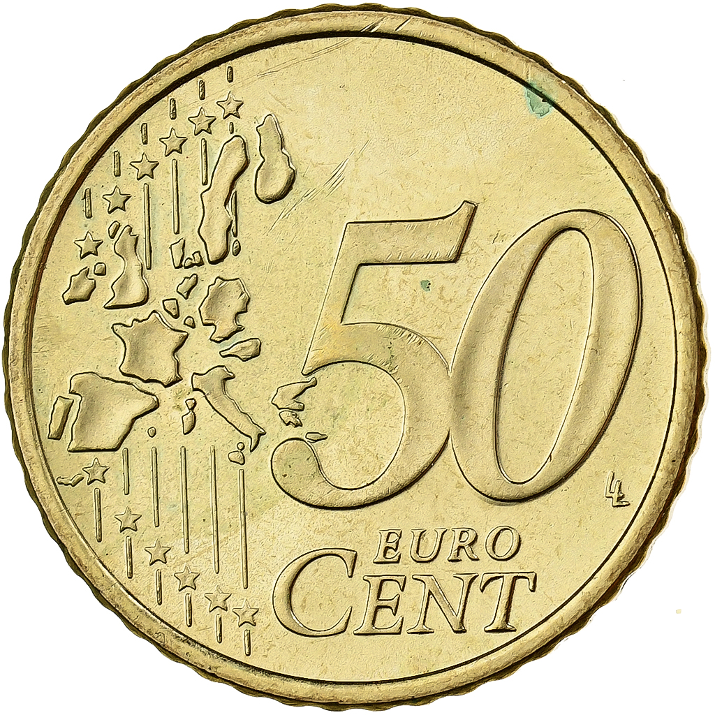 Finland, 50 Euro Cent, 2004, Vantaa, Nordic gold, 