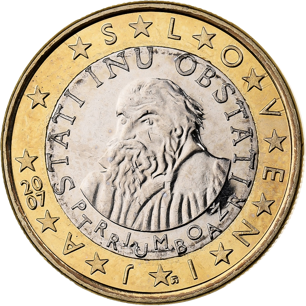 Slowenien, 1 Euro, 2007, Vantaa, Bi-Metallic, VZ+