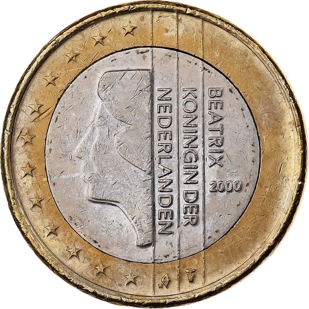 Niederlande, 1 Euro, 2000, Utrecht, Bi-Metallic, VZ+