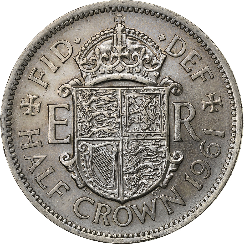 Great Britain, Elizabeth II, 1/2 Crown, 1961, Copper-nickel, , KM:907