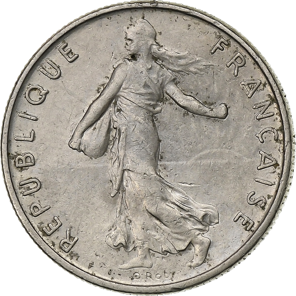 France, 1/2 Franc, Semeuse, 1968, Paris, Nickel, AU, Gadoury:429
