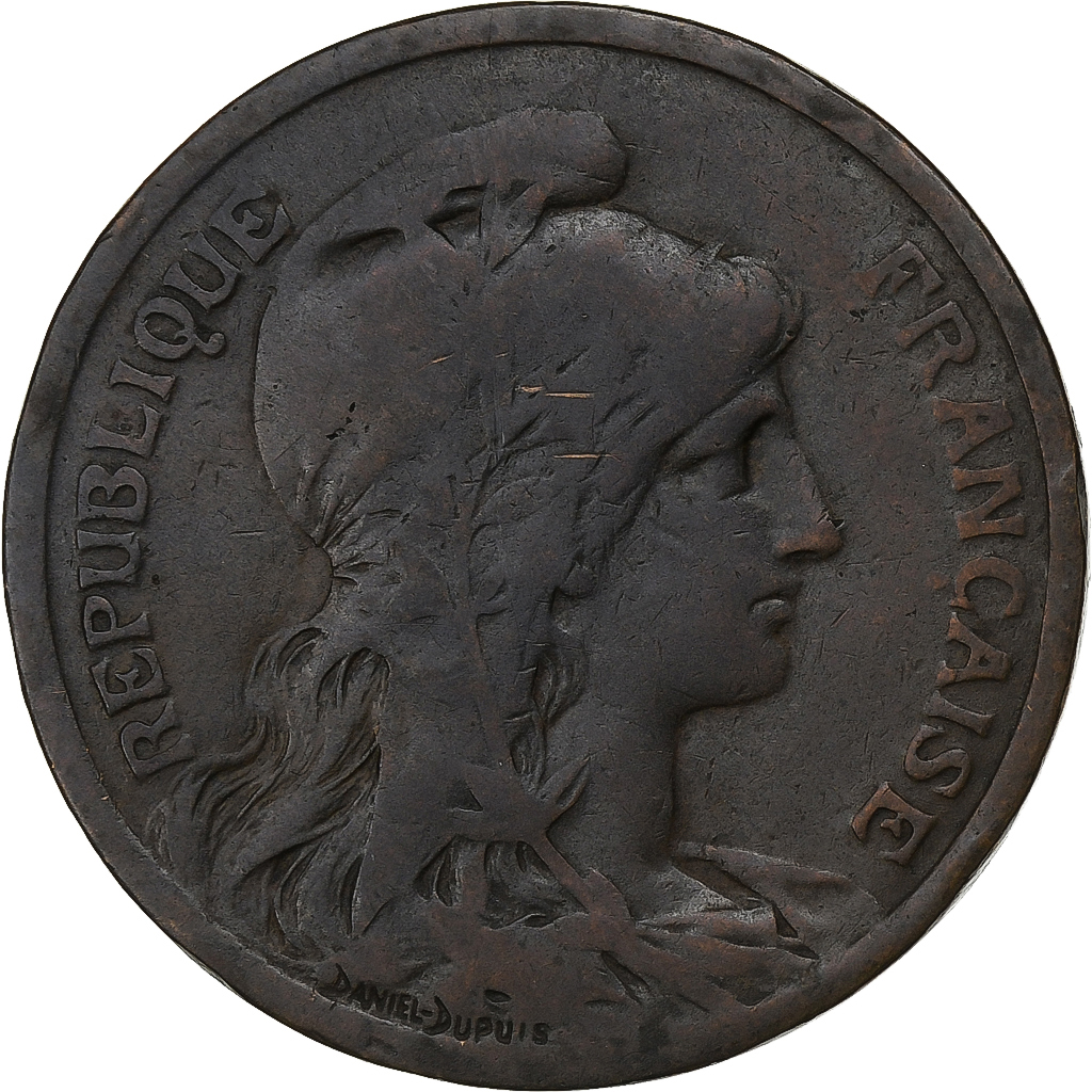 France, 10 Centimes, Dupuis, 1917, Paris, Bronze, , Gadoury:277, KM:843
