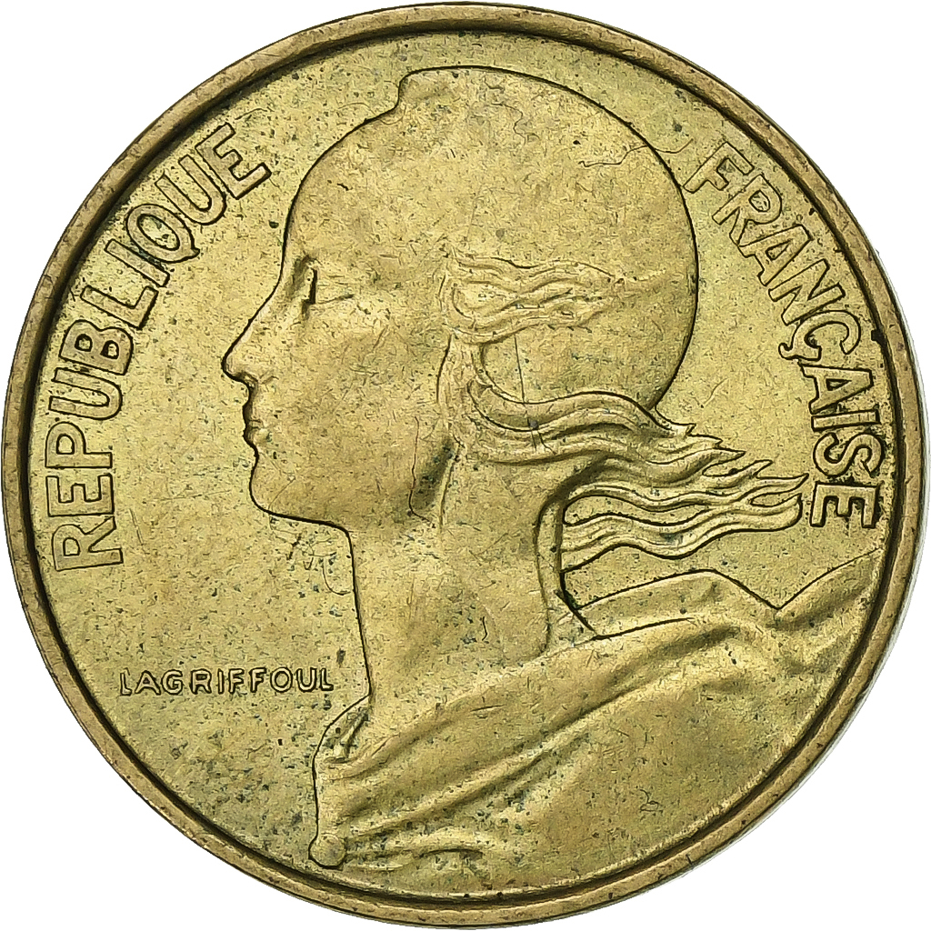 France, 10 Centimes, Marianne, 1969, Paris, Aluminum-Bronze, 