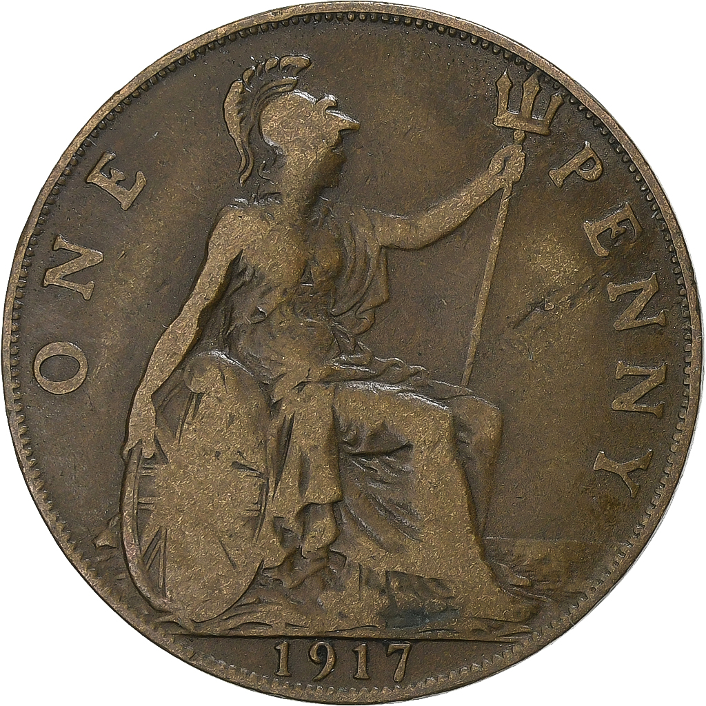 Great Britain, George V, Penny, 1917, Bronze, , KM:810