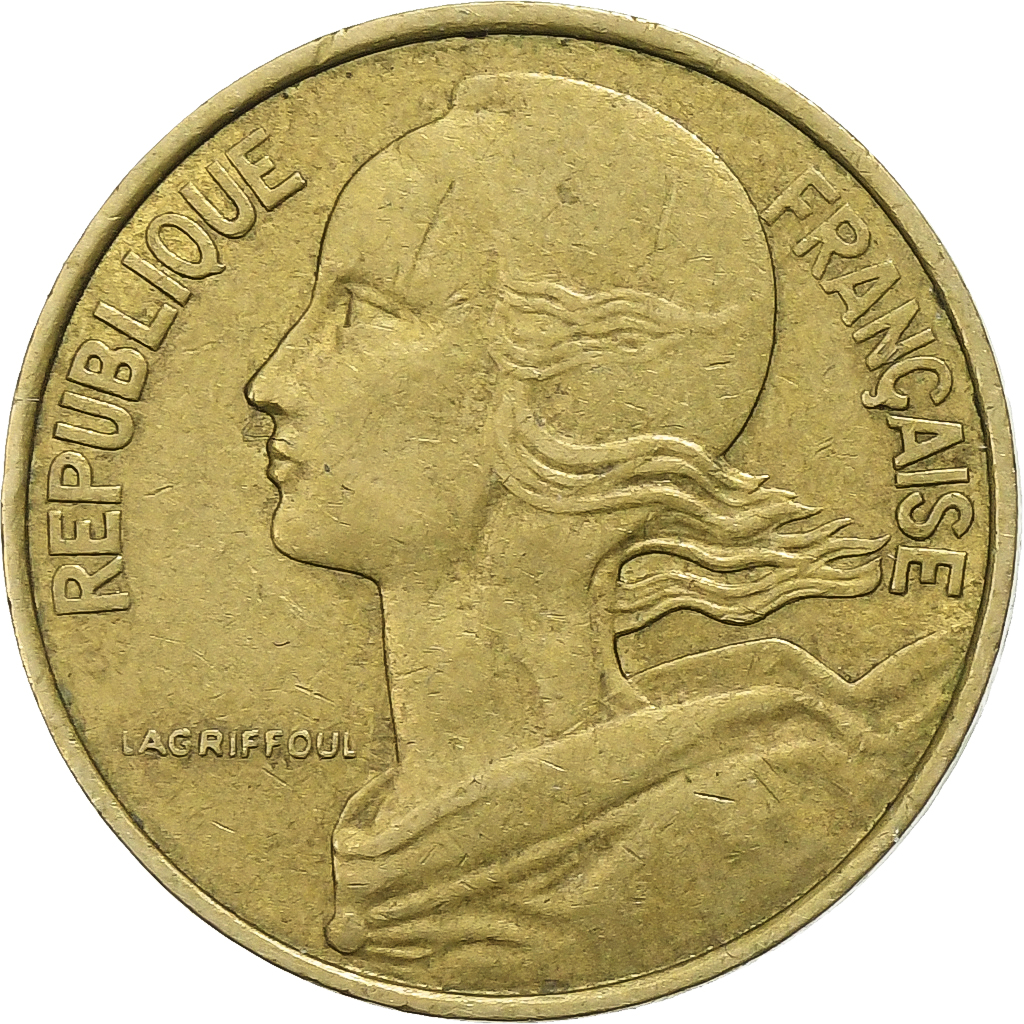 France, 10 Centimes, Marianne, 1978, Paris, Aluminum-Bronze, 