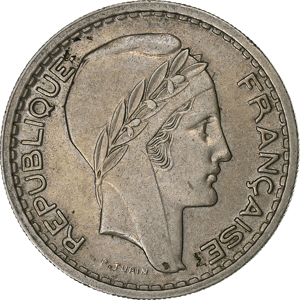 France, 10 Francs, Turin, 1948, Beaumont - Le Roger, Copper-nickel, 