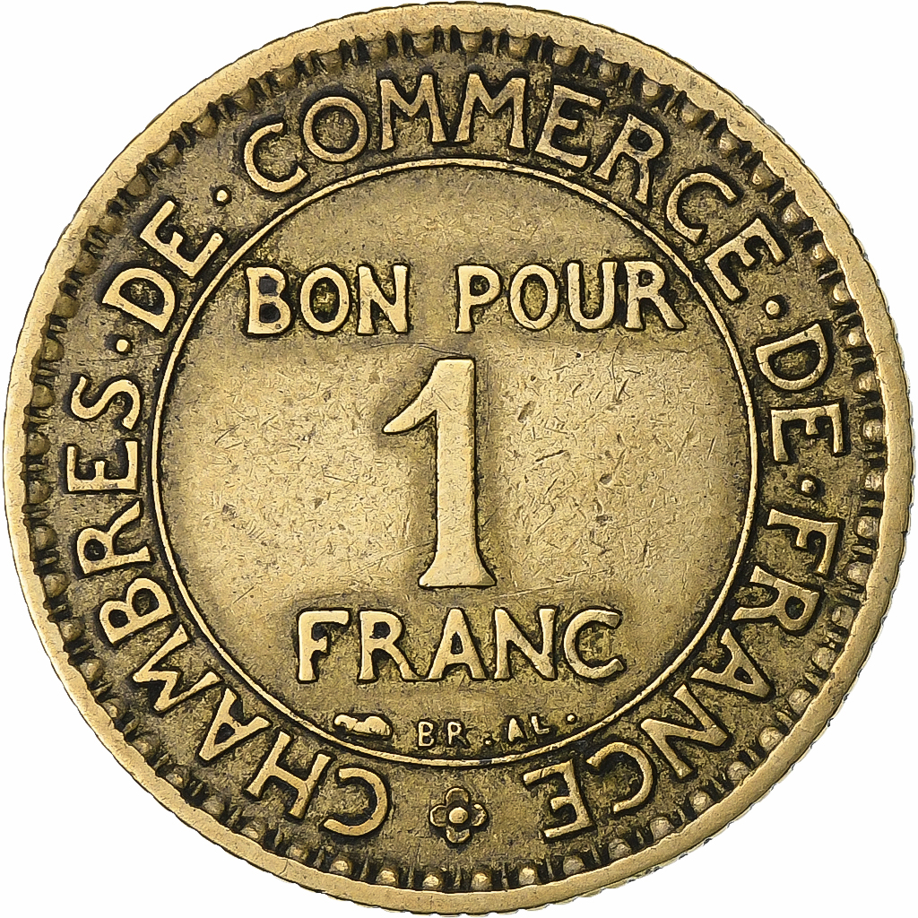 France, Franc, Chambre de commerce, 1920, Paris, Aluminum-Bronze, 