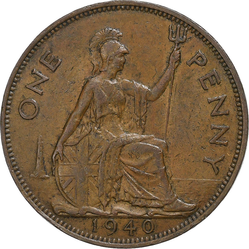 Great Britain, George VI, Penny, 1940, Bronze, , KM:845