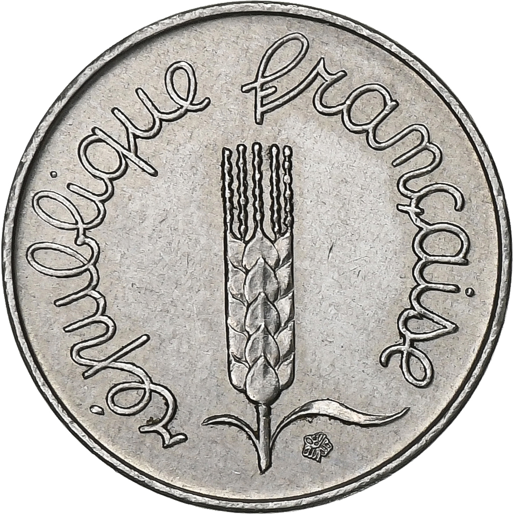 France, Centime, Épi, 1977, Paris, Stainless Steel, , Gadoury:91