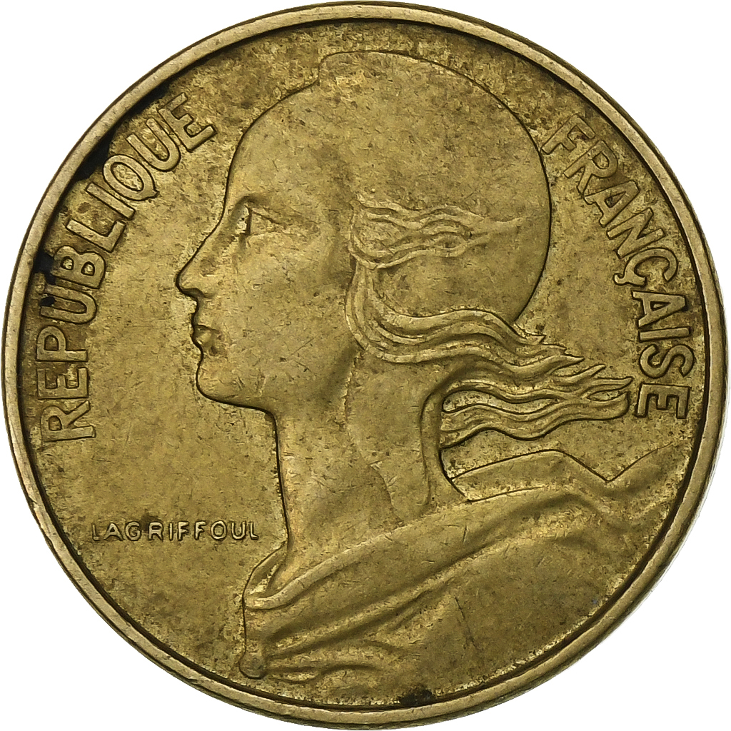 France, 10 Centimes, Marianne, 1966, Paris, Aluminum-Bronze, 