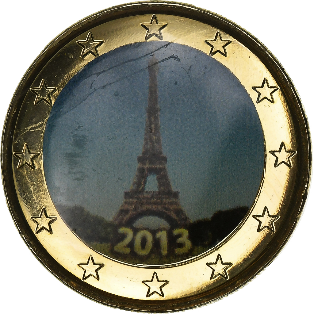 France, Euro, Tour Eiffel, Fantasy Euro, 2013, Bi-Metallic, MS