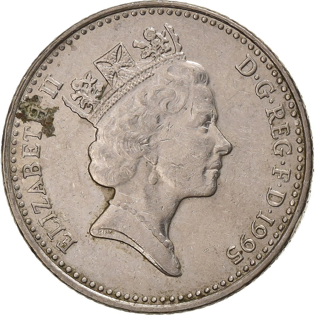 Great Britain, Elizabeth II, 10 Pence, 1995, British Royal Mint, Copper-nickel