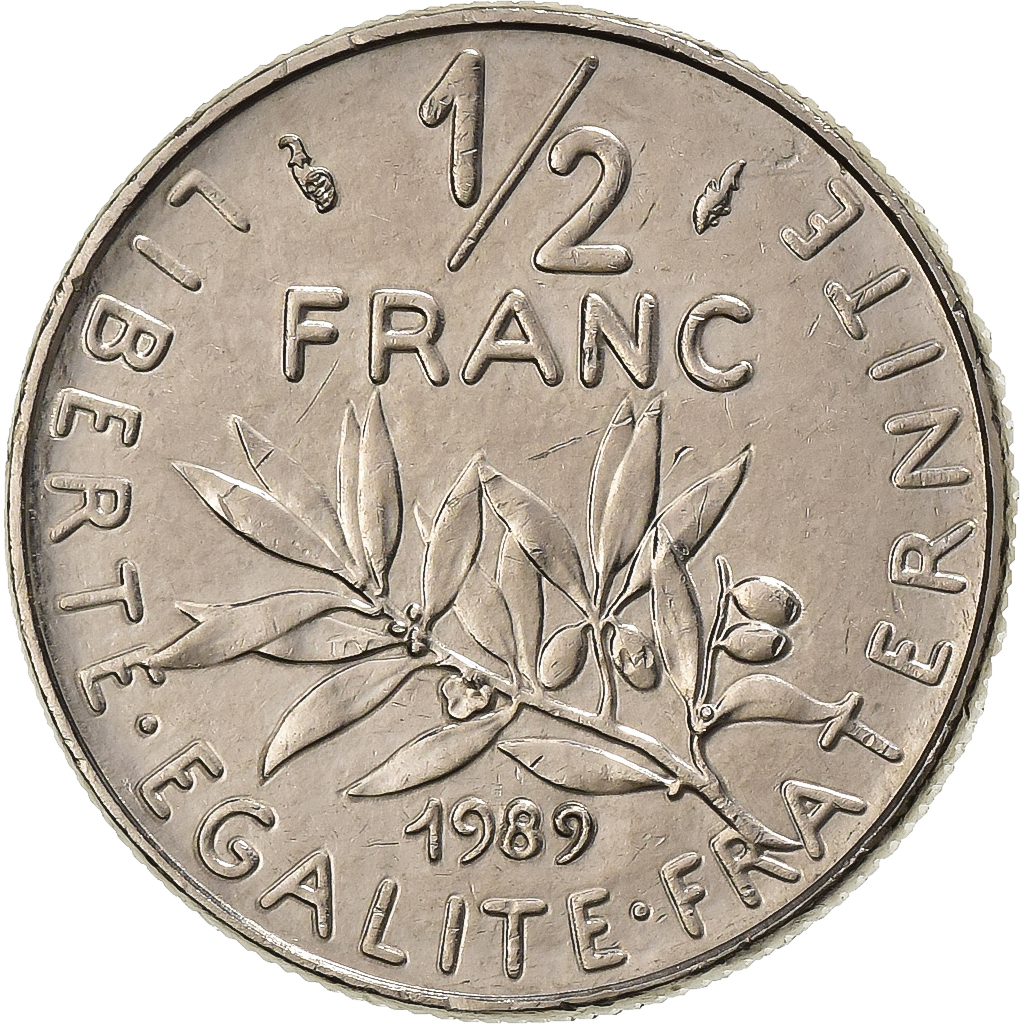 France, 1/2 Franc, Semeuse, 1989, Paris, Nickel, , Gadoury:429
