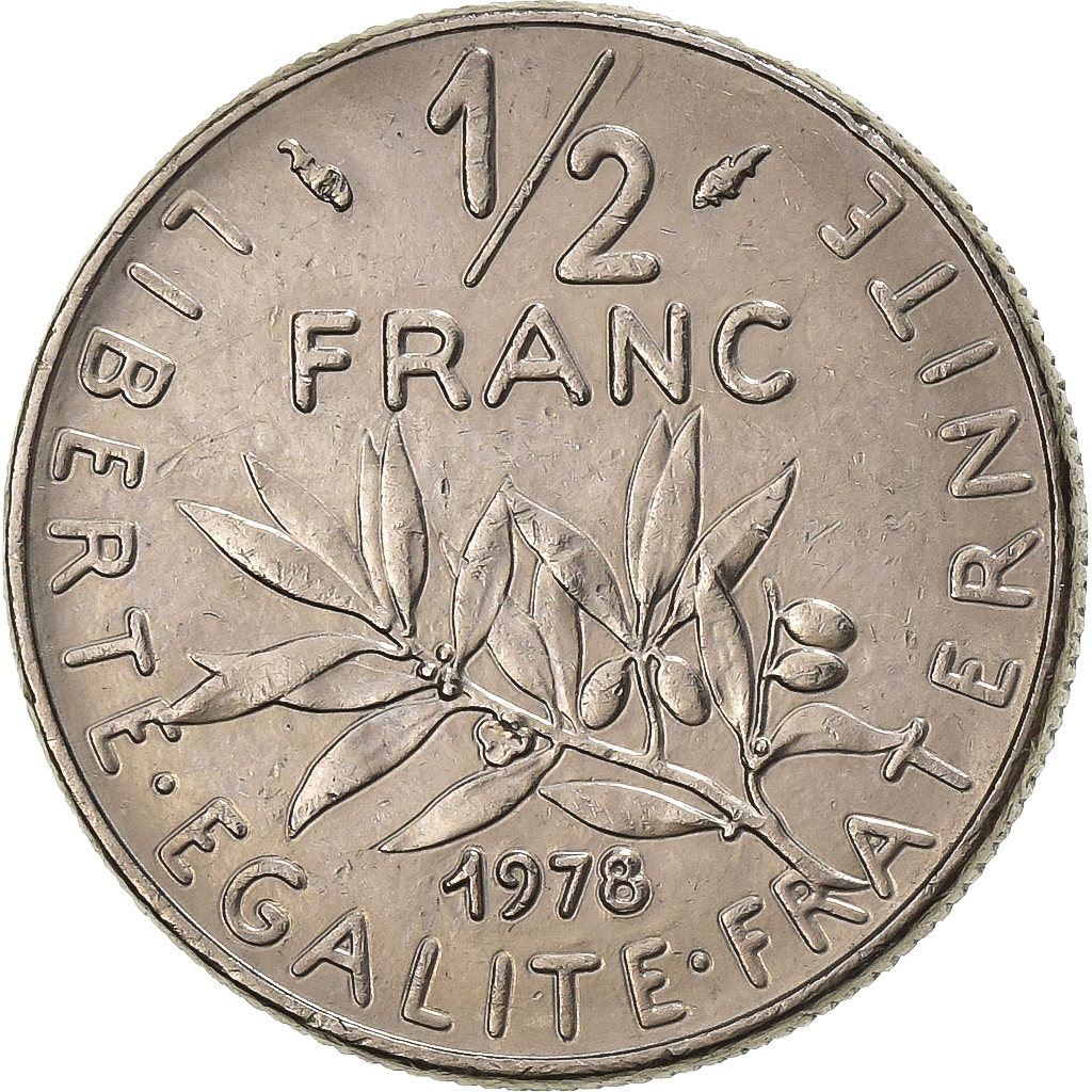 France, 1/2 Franc, Semeuse, 1978, Paris, Nickel, , Gadoury:429