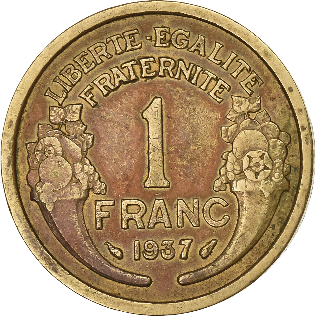 France, Franc, Morlon, 1937, Aluminum-Bronze, , Gadoury:470, KM:885