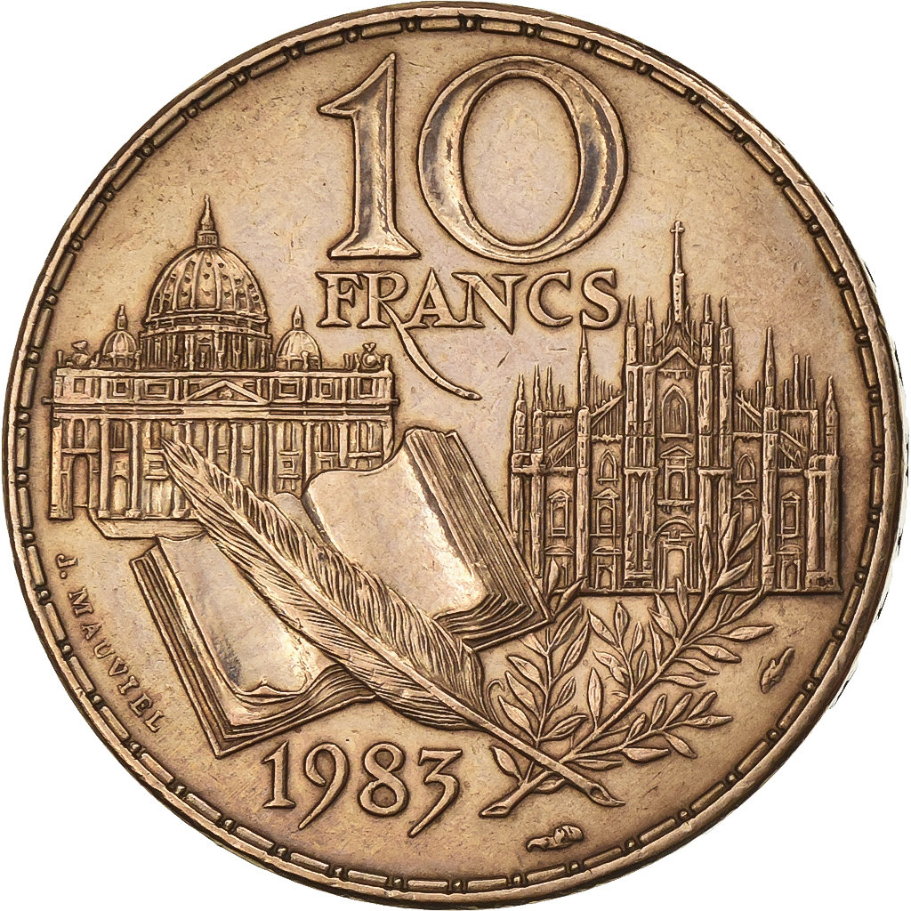 France, 10 Francs, Stendhal, 1983, Paris, Nickel-Bronze, EF, Gadoury:817