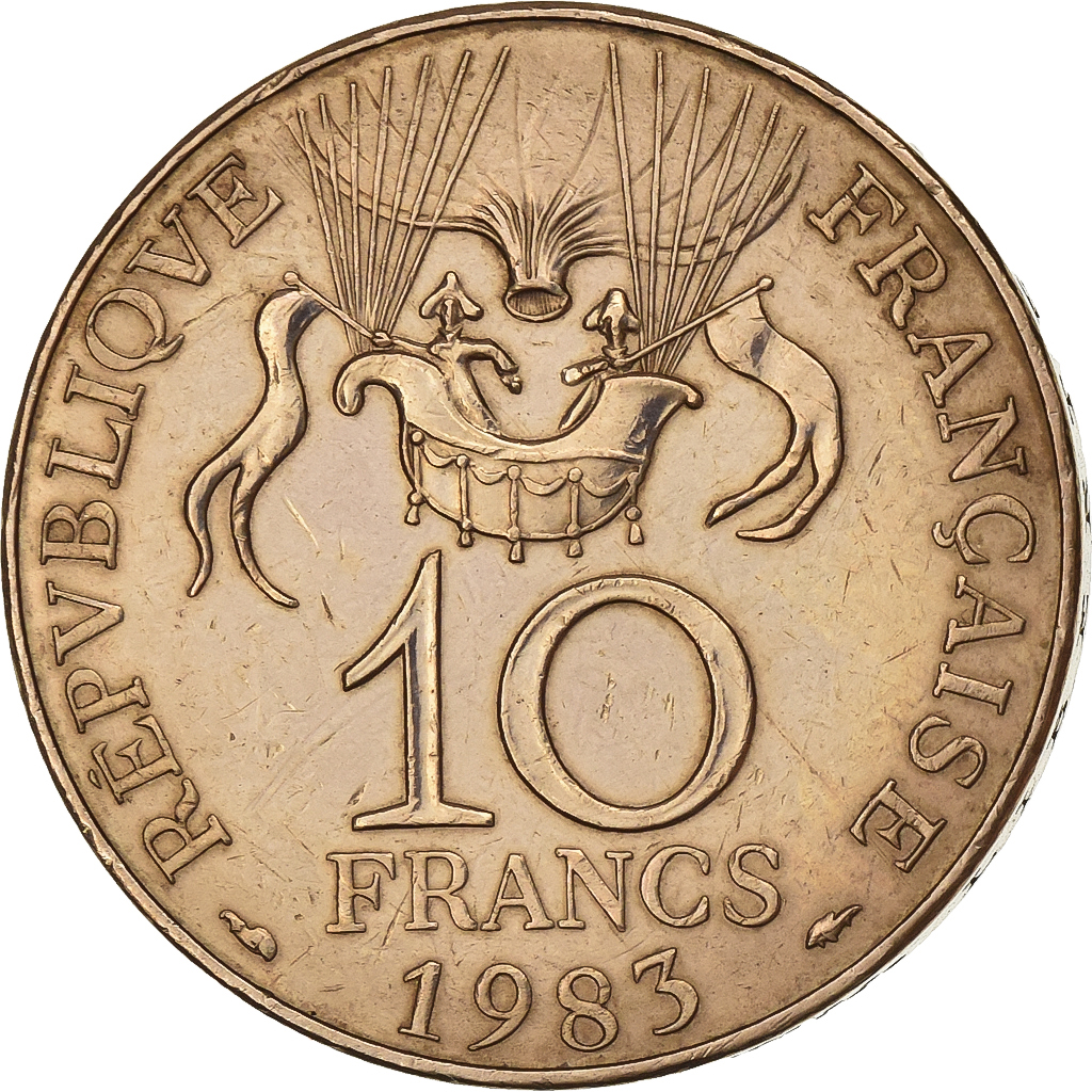 France, 10 Francs, La conquête, 1983, Paris, Nickel-Bronze, 
