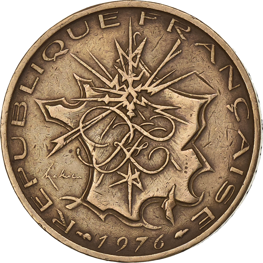 France, 10 Francs, Mathieu, 1976, Nickel-brass, EF, Gadoury:814, KM:940