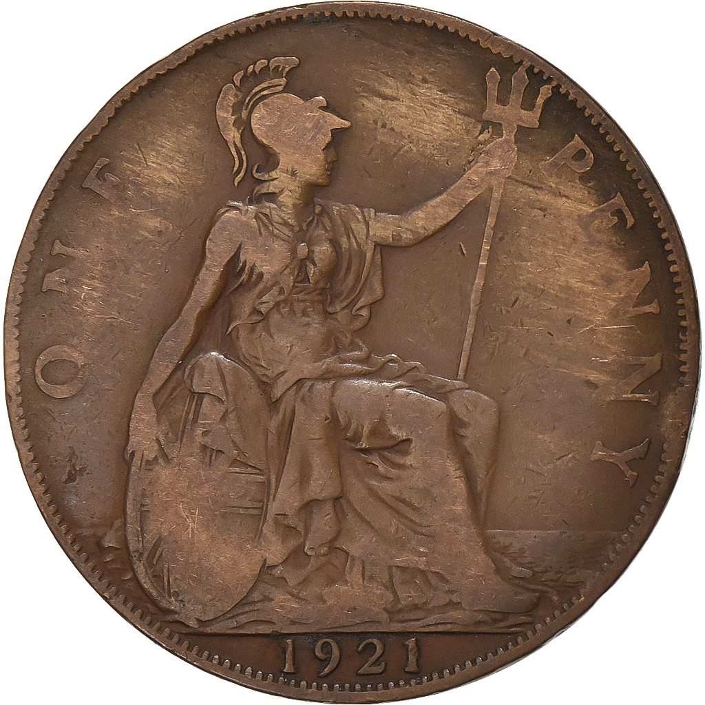 Great Britain, George V, Penny, 1921, Bronze, , KM:810