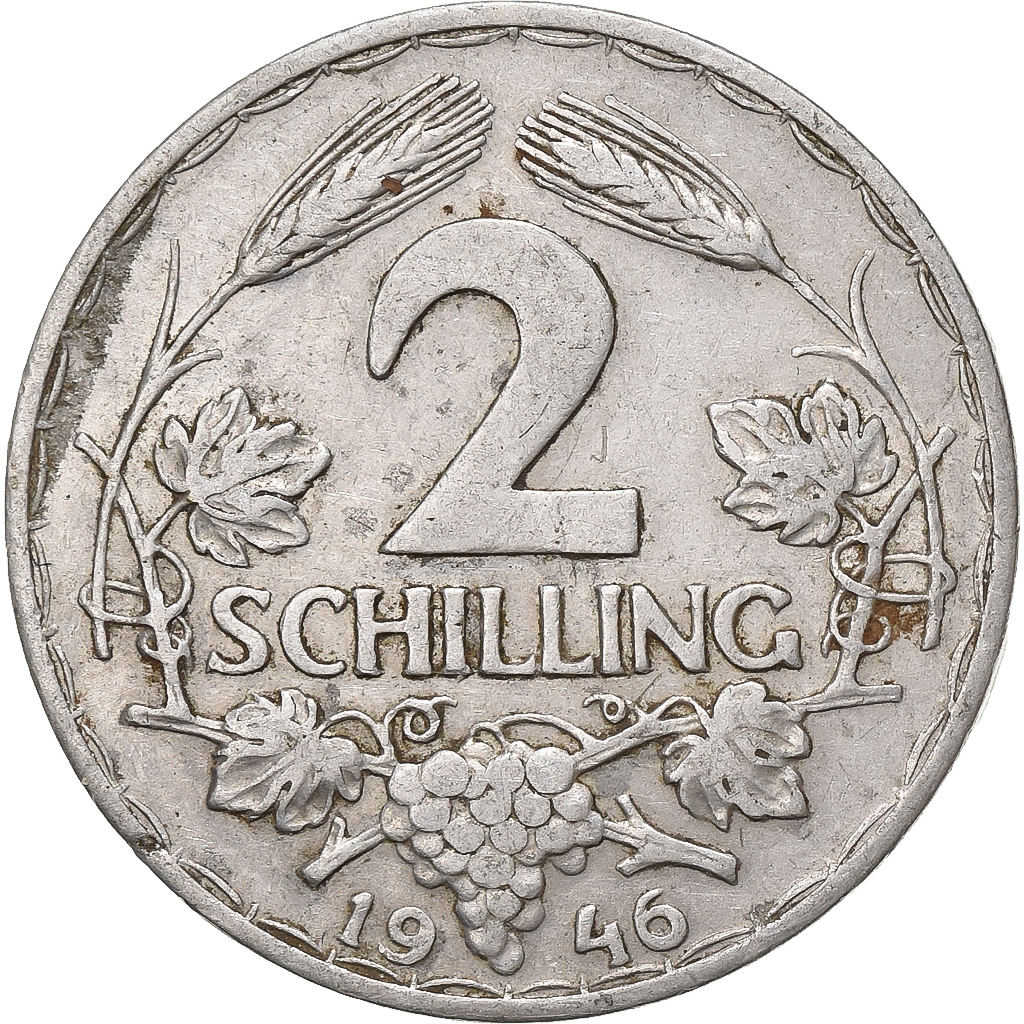 Austria, 2 Schilling, 1946, Aluminum, EF, KM:2872