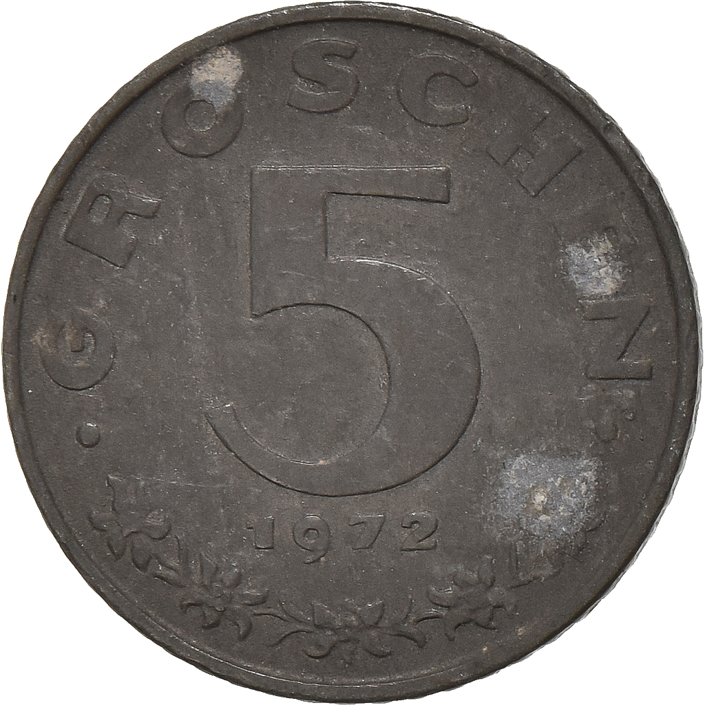Austria, 5 Groschen, 1972, Zinc, , KM:2875
